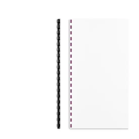 MyOfficeInnovations Plastic Comb Binding Spines 1/4" Diameter 20 Sheets 100 Pack Black 449261 image {1}