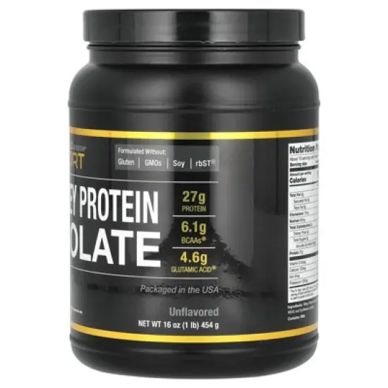 California Gold Nutrition Sport, Whey Protein Isolate, Unflavored, 1 lb (454 g) image {4}