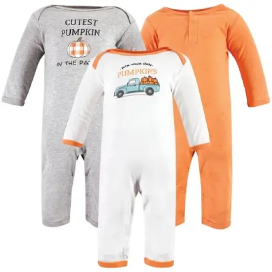 Hudson Baby Unisex Baby Cotton Coveralls, Pumpkin Truck image {6}