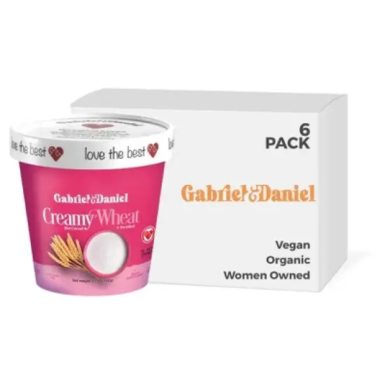 Gabriel and  Daniel Creamy Wheat Hot Cereal  &ndash; NON-GMO, Organic, Instant Breakfast &ndash; 6 Pack image {6}