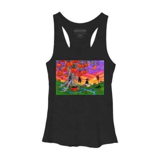 Women's Design By Humans WAITING FOR HALLOWEEN By Buddyforme Racerback Tank Top image {7}