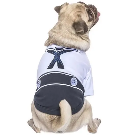 Parisian Pet 'Sailor Dog' Halloween Costume - Navy Blue Sailor Outfit for Dogs & Cats image {2}