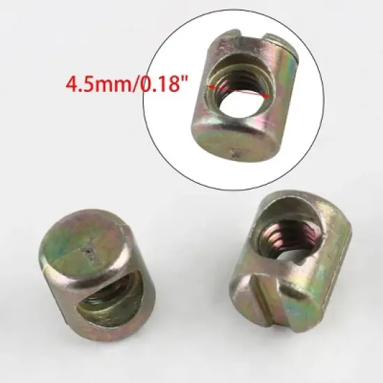 Unique Bargains Bed Chair Barrel Cross Dowel Slotted Bolts Nuts 0.3" x 0.4" Bronze Tone 10 Pcs image {3}