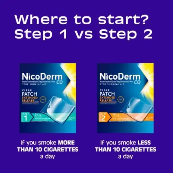 NicoDerm CQ Stop Smoking Aid Clear Patches Step 3 - 14ct image {8}