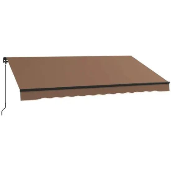 Resenkos Patio Awning, Outdoor Sun Shade Shelter Cover Awnings,12' x 10' Retractable Awning, 280gsm UV Resistant Sunshade Shelter, Coffee image {2}