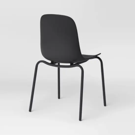 4pk Dorm Dining Chairs Black - Room Essentials&trade;: Metal Frame, Armless, Powder-Coated Finish image {4}