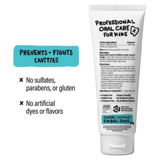 Made by Dentists Kids' Shark Fluoride Anticavity Toothpaste - Watermelon - 4.2oz image {2}