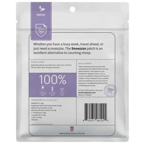 The Friendly Patch Snooze Sleep patches 28 Melatonin, Valerian Root, Ashwagandha, Magnesium image {2}