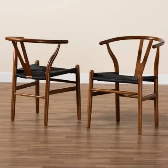 2pc Paxton Wood Dining Chair Set - Baxton Studio image {7}