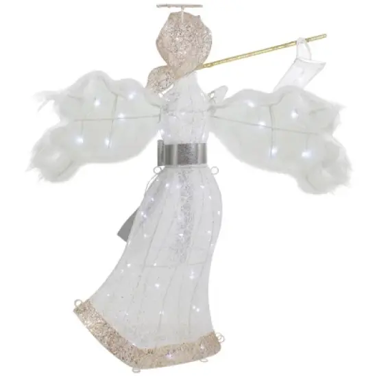 Northlight 36" LED Lighted Lace Angel with Flute Outdoor Christmas Decoration image {5}