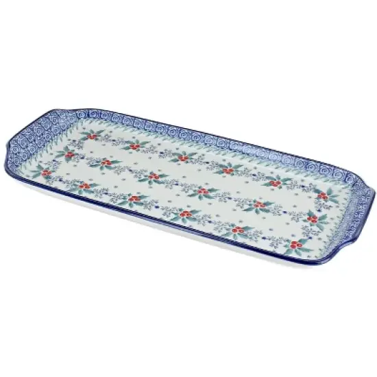 Blue Rose Polish Pottery 410 Ceramika Artystyczna Bread Tray image {3}