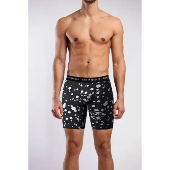 Pair of Thieves Men's Super Fit Long Leg Boxer Briefs 2pk - Black/White L image {1}