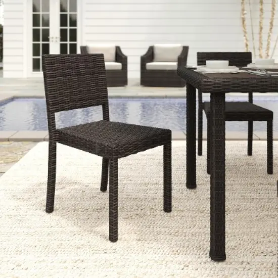 Martha Stewart Bedford Indoor-Outdoor Stackable Patio Dining Chair in Rattan Wicker image {1}