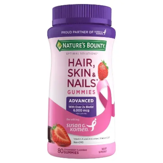 Nature's Bounty Optimal Solutions Advanced Hair, Skin & Nails Gummies with Biotin - 80ct image {10}