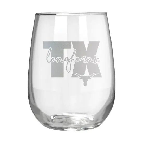 NCAA Texas Longhorns The Vino Stemless 17oz Wine Glass - Clear image {1}