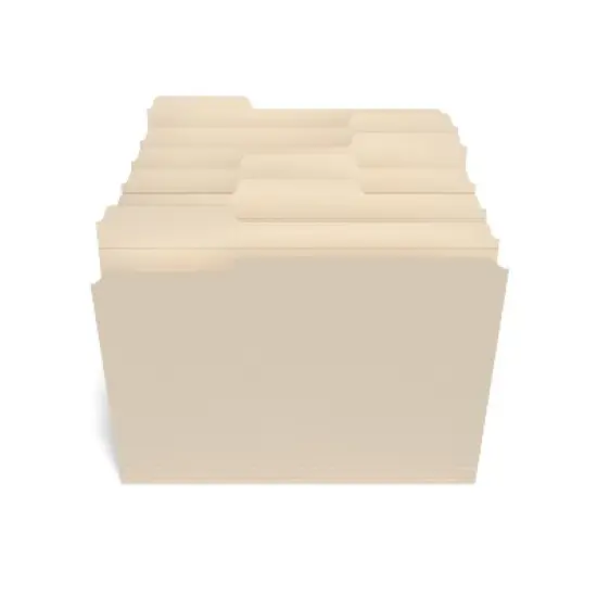 MyOfficeInnovations 3 Tab Manila File Folders with Reinforced Tabs Letter 250/Box 502677 image {3}