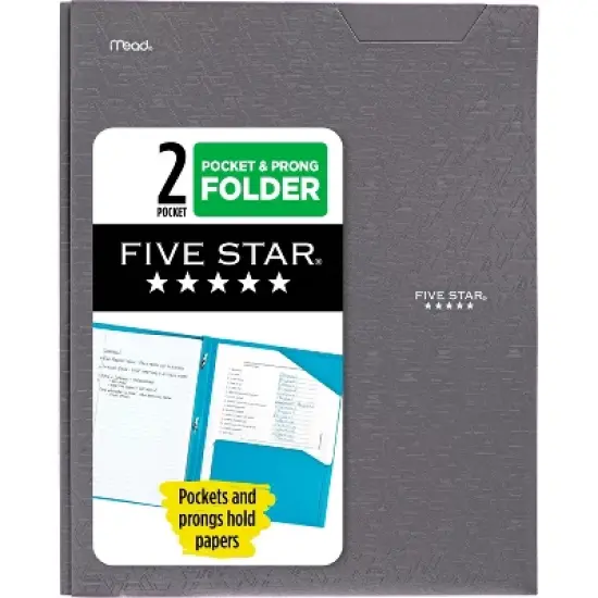 Five Star 2 Pocket Plastic Folder with Prongs image {10}
