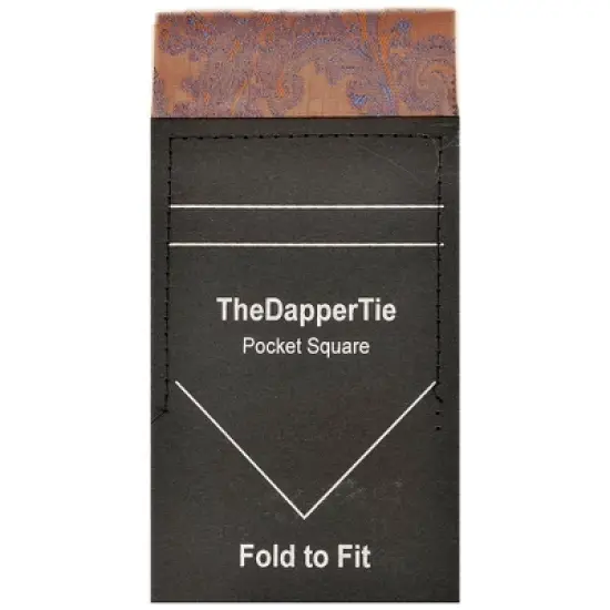 TheDapperTie - New Men's Paisley Flat Pre Folded Pocket Square on Card image {17}