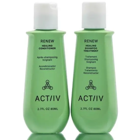 ACTiiV Hair Science Renew Healing Shampoo & Conditioning System (2.7 oz Starter Kit Duo) - Travel Size, Helps with Damaged and Over-Processed Hair image {1}