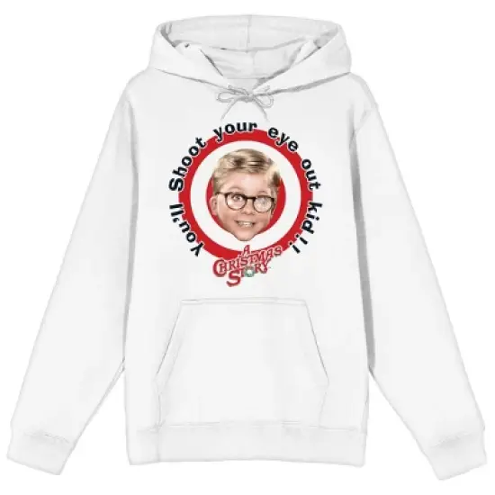 A Christmas Story You'll shoot Your Eye Out Kid Men's White Sweatshirt- image {3}