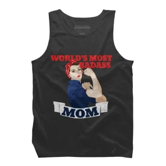 Men's Design By Humans World's Most Badass Mom By BubbSnugg Tank Top image {2}