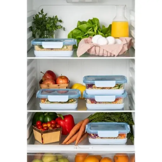 Ello 10pc Glass Meal Prep Food Storage Container Set Blue image {4}