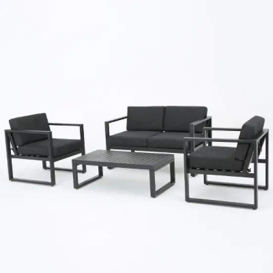 Christopher Knight Home Navan Outdoor Mesh and Aluminum 11 Seater Estate Collection with Cushions image {8}