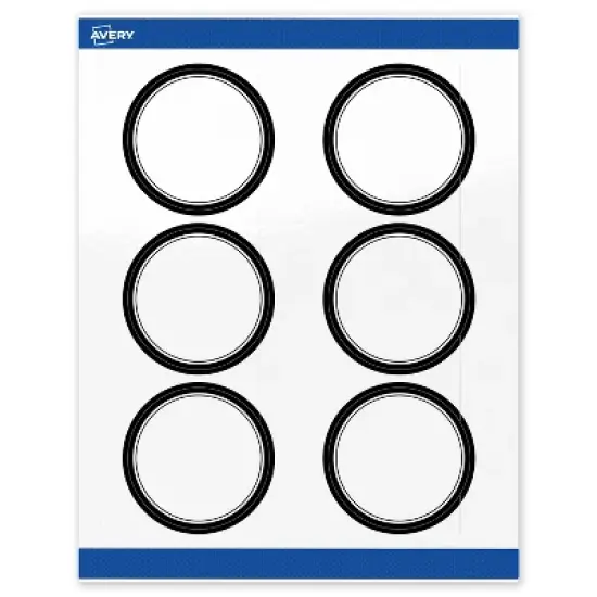 Avery Printable Round Labels, Double Black Border, 3" Diameter, Glossy White Round Labels, Permanent, Laser/Inkjet, 60ct, Great for Product Labels image {8}