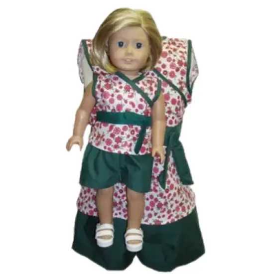 Matching Green Shorts and Top Girl and Dolls Size 6 image {1}
