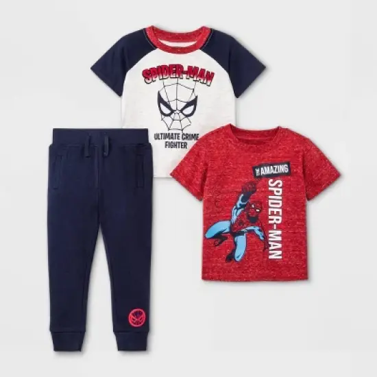 Toddler Boys' 3pc Spider-Man Short Sleeve Top and Bottom Set - Red/White/Navy image {5}
