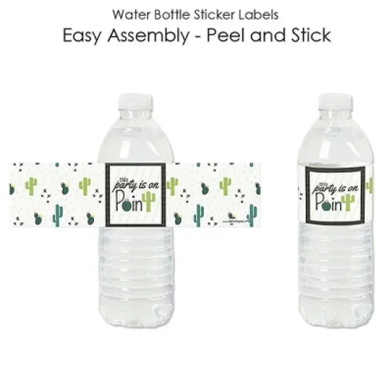 Big Dot of Happiness Prickly Cactus Party - Fiesta Party Water Bottle Sticker Labels - Set of 20 image {1}