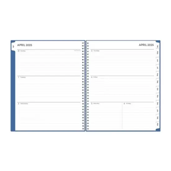 Blue Sky 8.5"x11" 2025-2026 Weekly/Monthly Wirebound 15 Months Planner Solid Azure image {3}