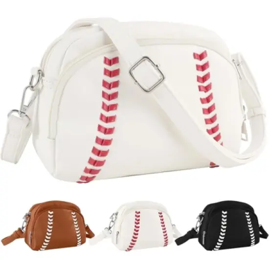 FATMOON Baseball Crossbody Purses for Women Mom Sport Small Baseball Shoulder Bag Vegan Leather Softball Handbags image {10}