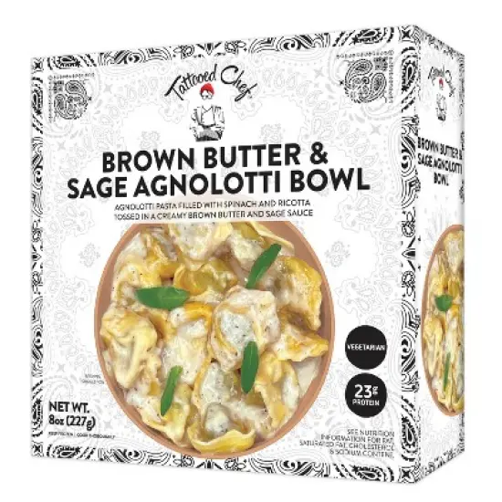 Tattooed Chef Frozen Brown Butter & Sage Agnolotti Bowl - 8oz image {3}