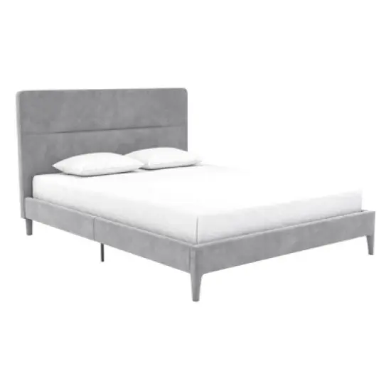 Westerleigh Upholstered Platform Bed with Minimalist Tufted Headboard Light Gray - CosmoLiving by Cosmopolitan image {10}