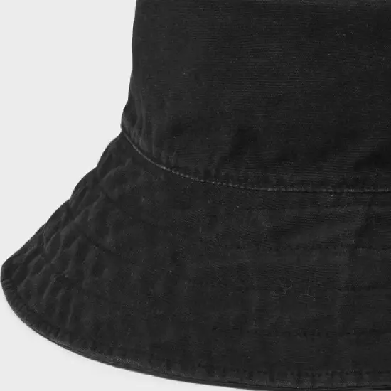 Reversible Bucket Hat - Universal Thread&trade; Black: Cotton, Midweight Fabric, Pull-On, Solid Pattern, One Size, Hand Wash image {3}