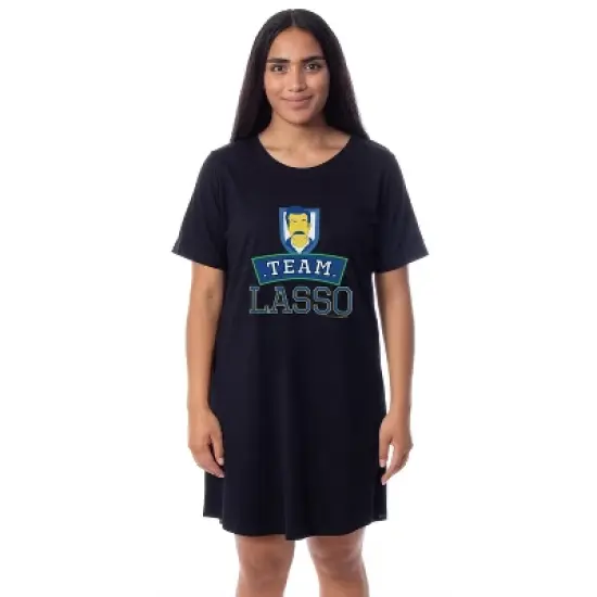 Ted Lasso Mens' TV Series Show Team Nightgown Sleep Pajama Shirt Crewneck Black image {4}