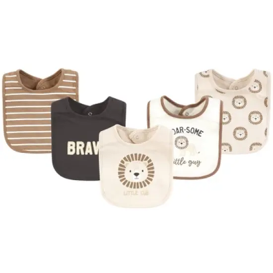 Hudson Baby Cotton Bibs, Brave Lion, One Size image {7}