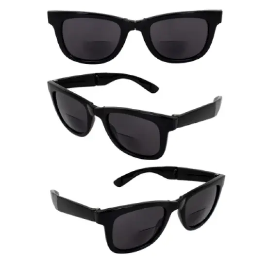 3 Pairs of Global Vision Eyewear Foldable Bifocal Reading Glasses with +2.0,+2.5,+3.0 Bifocal Smoke, Smoke, Smoke Lenses image {8}