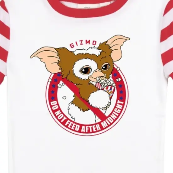 Gremlins Gizmo Do Not Feed After Midnight Boy's Red & White Striped Sleep Set image {3}
