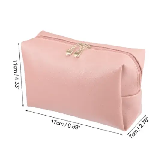 Unique Bargains Women Travel Cosmetic Bag Waterproof PU Leather Case Makeup Bag 1 Pc image {3}