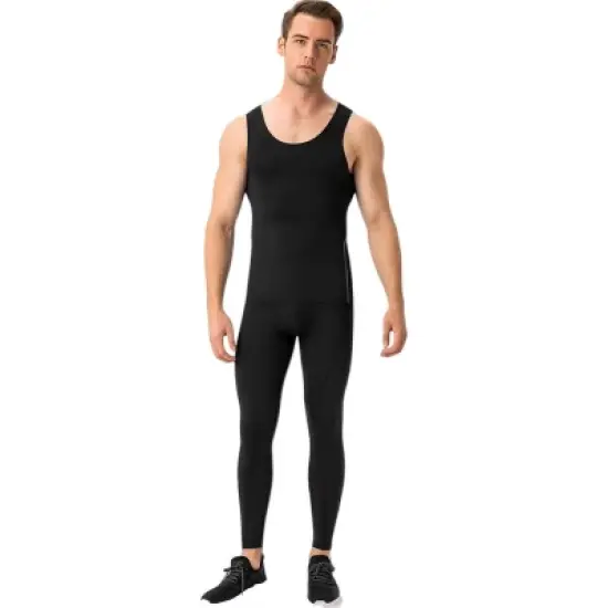 Anna-Kaci Active Men's Compression Tank Top with Scoop Neck Design and Slimming Body Shaper Fit image {5}