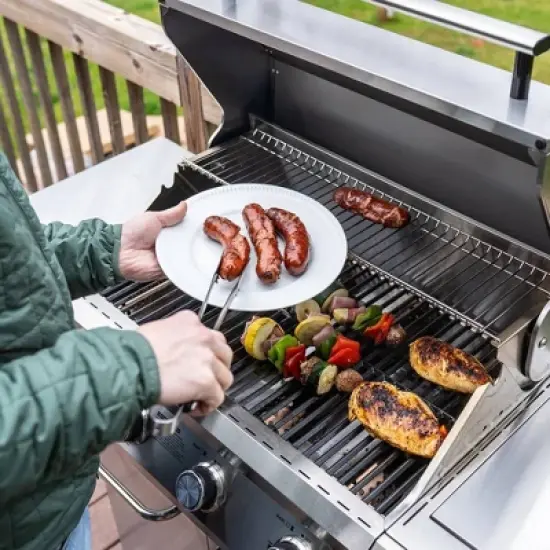 4-Burner Propane Stainless Steel Gas Grill with ClearView Lid Model 41847NG - Monument Grills image {6}