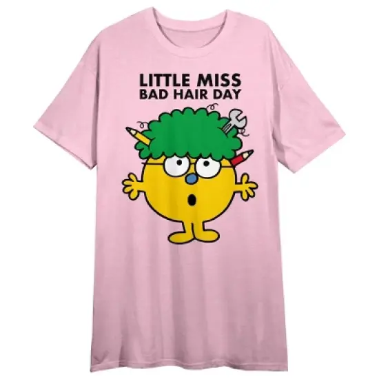 Mr. Men And Little Miss Meme Little Miss Bad Hair Day Crew Neck Short Sleeve Cradle Pink Women's Night Shirt image {5}