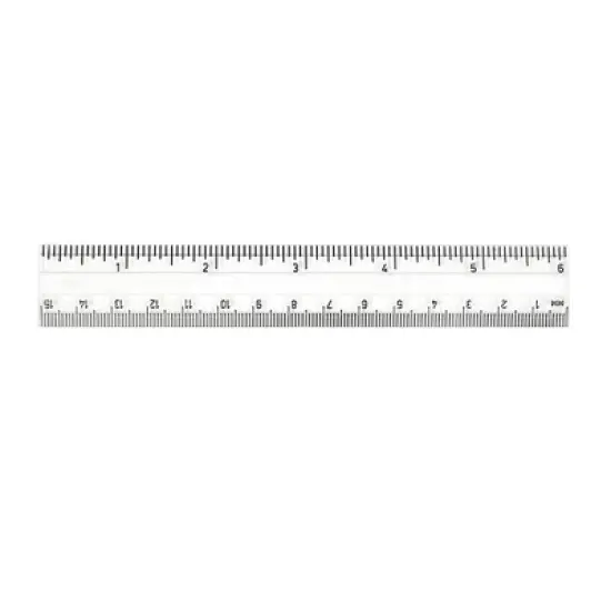 Charles Leonard Plastic Ruler, 6", Inches/Metric, Clear, Pack of 48 image {2}