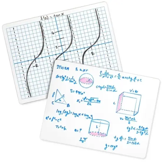 Bright Creations 12 Pack XY Axis Graph Whiteboard 9 x 12, Dry Erase Double-Sided Lap Board with 12 Erasers for Students (24 Piece Set) image {4}