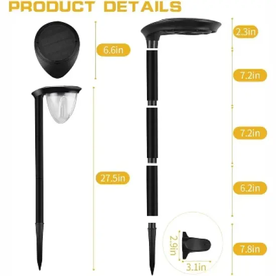 C Cattleya 2 Pack Versatile LED Solar Path Light 3000K/6000K image {6}