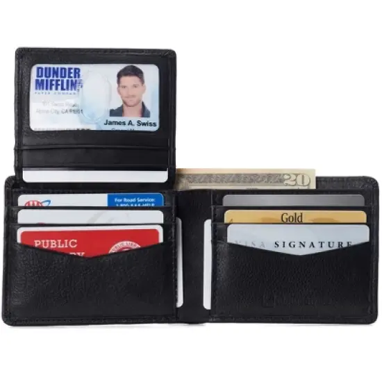 Alpine Swiss RFID Connor Passcase Bifold Wallet For Men Leather Comes in a Gift Box image {5}