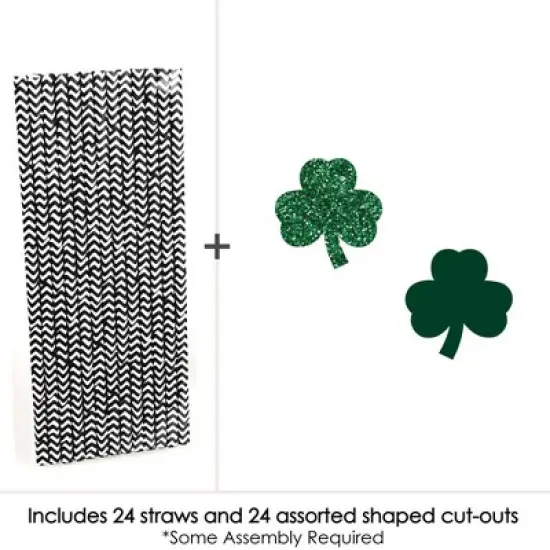 Big Dot of Happiness St. Patrick's Day Paper Straw Decor - Saint Patty's Day Party Striped Decorative Straws - Set of 24 image {2}