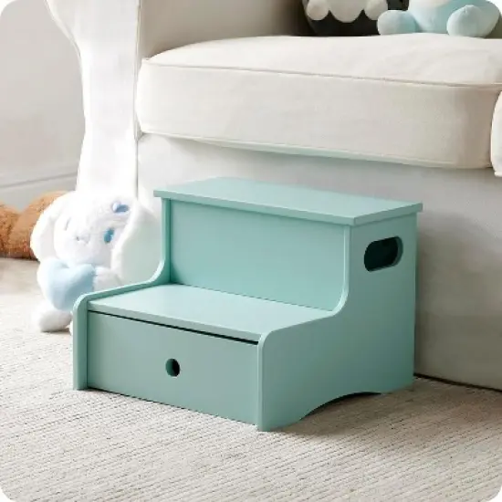 Kings Brand Furniture Wooden Toddler Step Stool for Kids with Storage for Bedroom, Bathroom, Kitchen image {11}